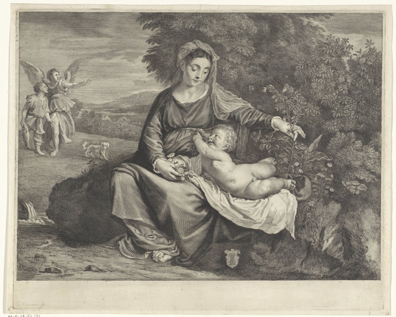 Maria med barnet och Tobias och ängeln av Cornelis Visscher (II)