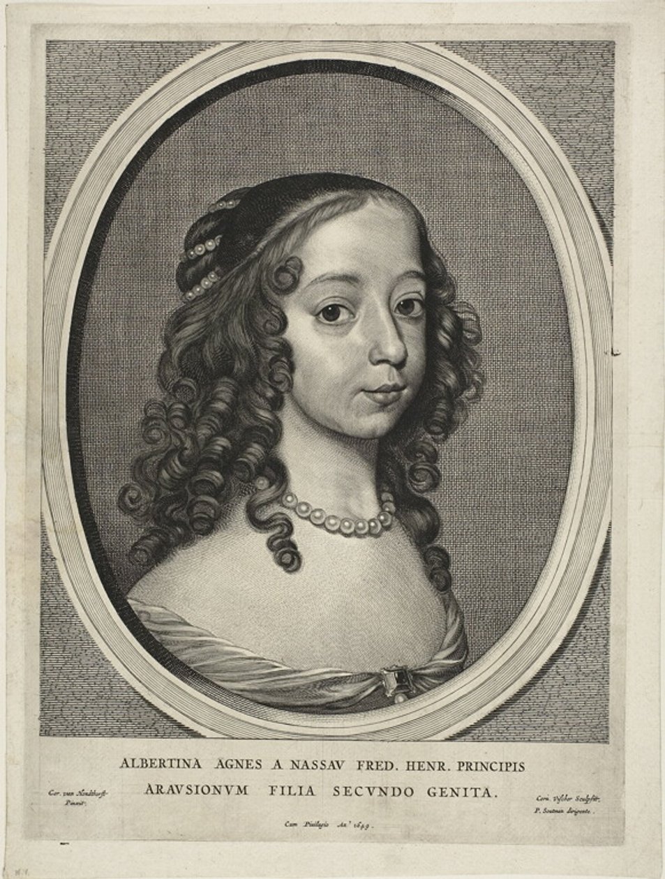 Albertine Agnes, prinsessa av Oranien Nassau, ur Nio porträtt av Cornelis Visscher