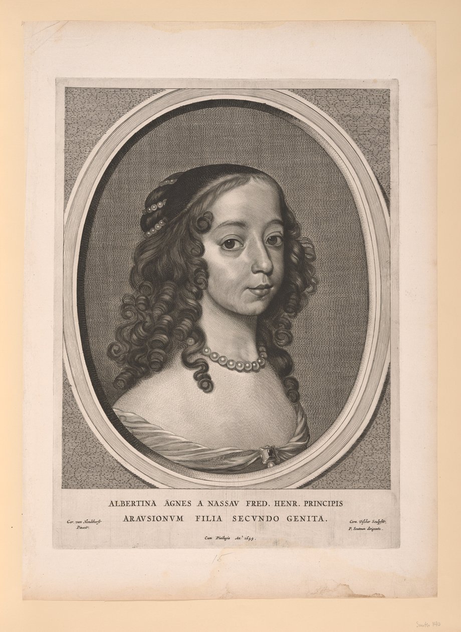 Albertine Agnes, prinsessa av Oranien Nassau, ur Nio porträtt av Cornelis Visscher