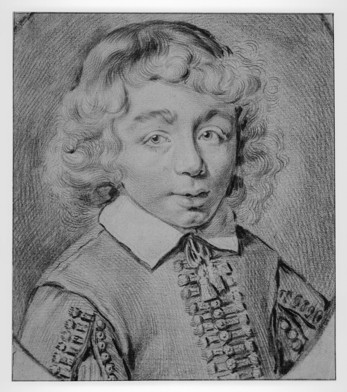 Bröstbild av en pojke framifrån av Cornelis Visscher