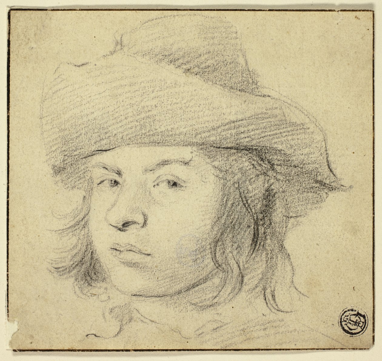 Byst av ung man med hatt av Cornelis Visscher