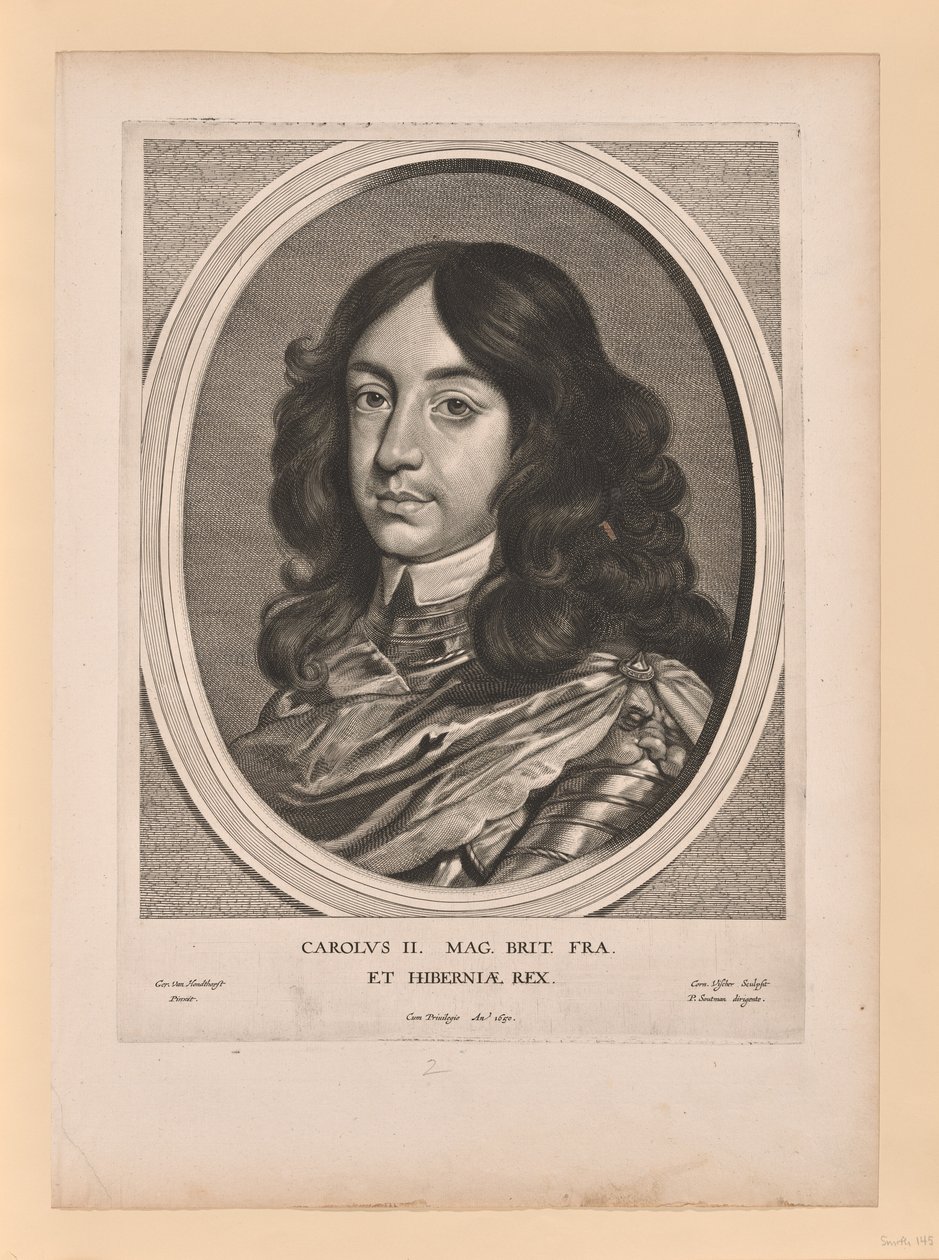 Charles II, kung av England, från Effigies Variae... av Cornelis Visscher