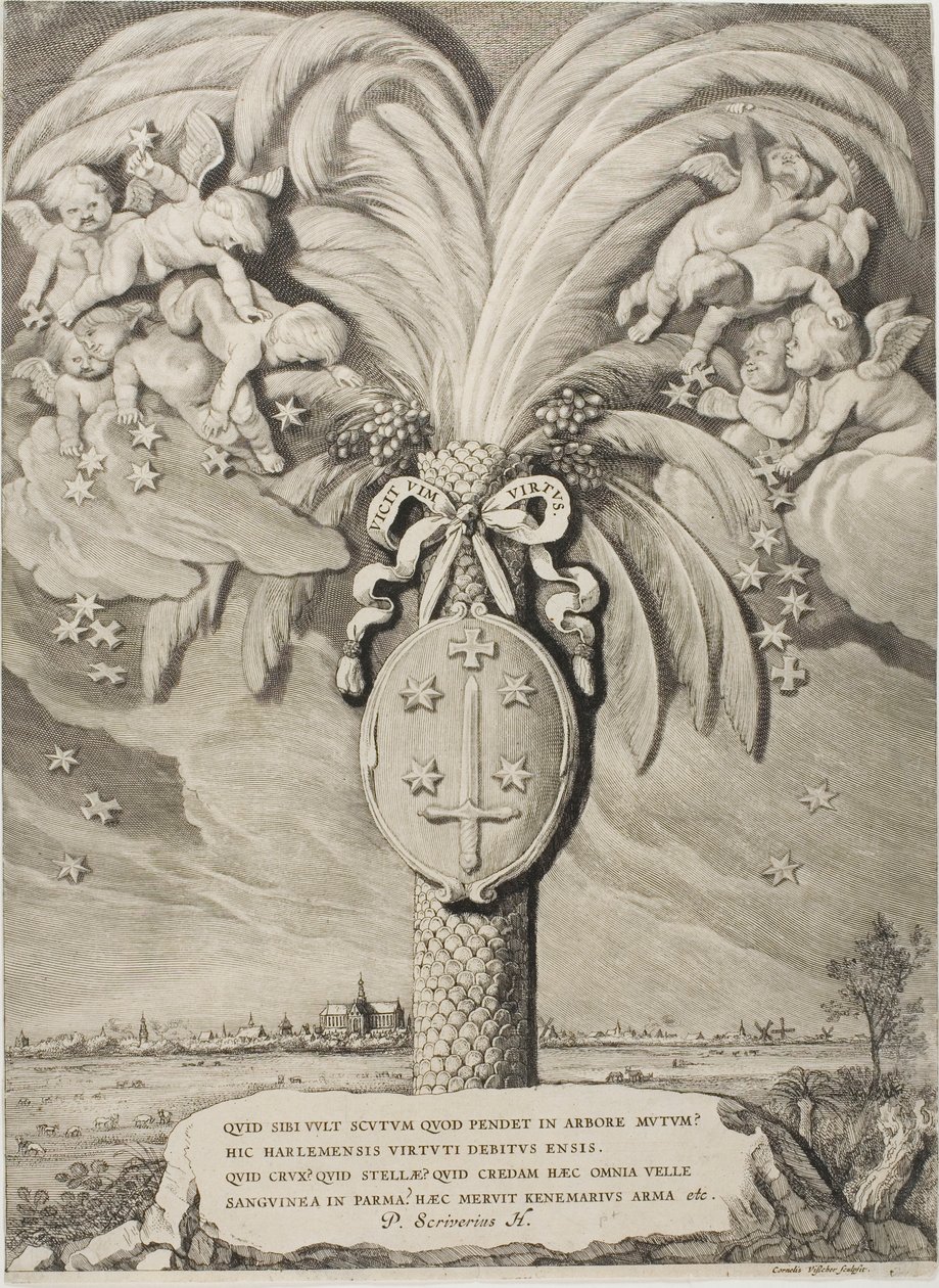 Haarlems vapen, slutsida till grevar och grevinnor av Holland, Zeeland och Väst-Friesland av Cornelis Visscher