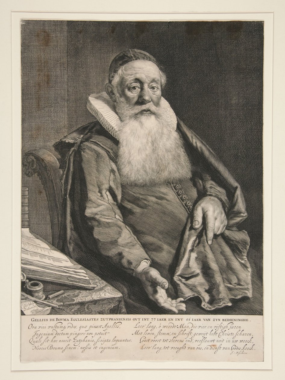Gellius de Bouma, evangelisk präst i Zutphen av Cornelis Visscher