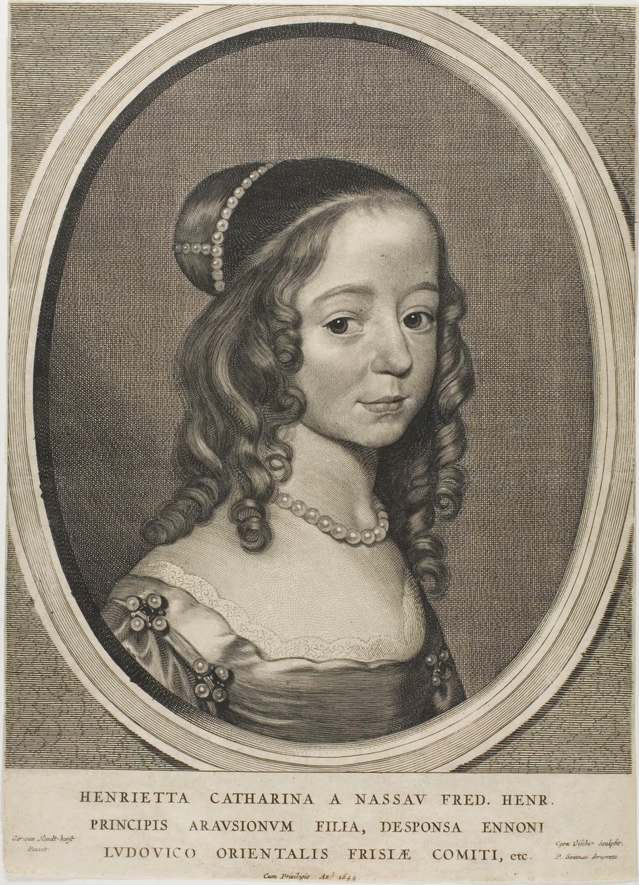 Henrietta Catharina, prinsessa av Oranien Nassau, ur Nio porträtt av Cornelis Visscher