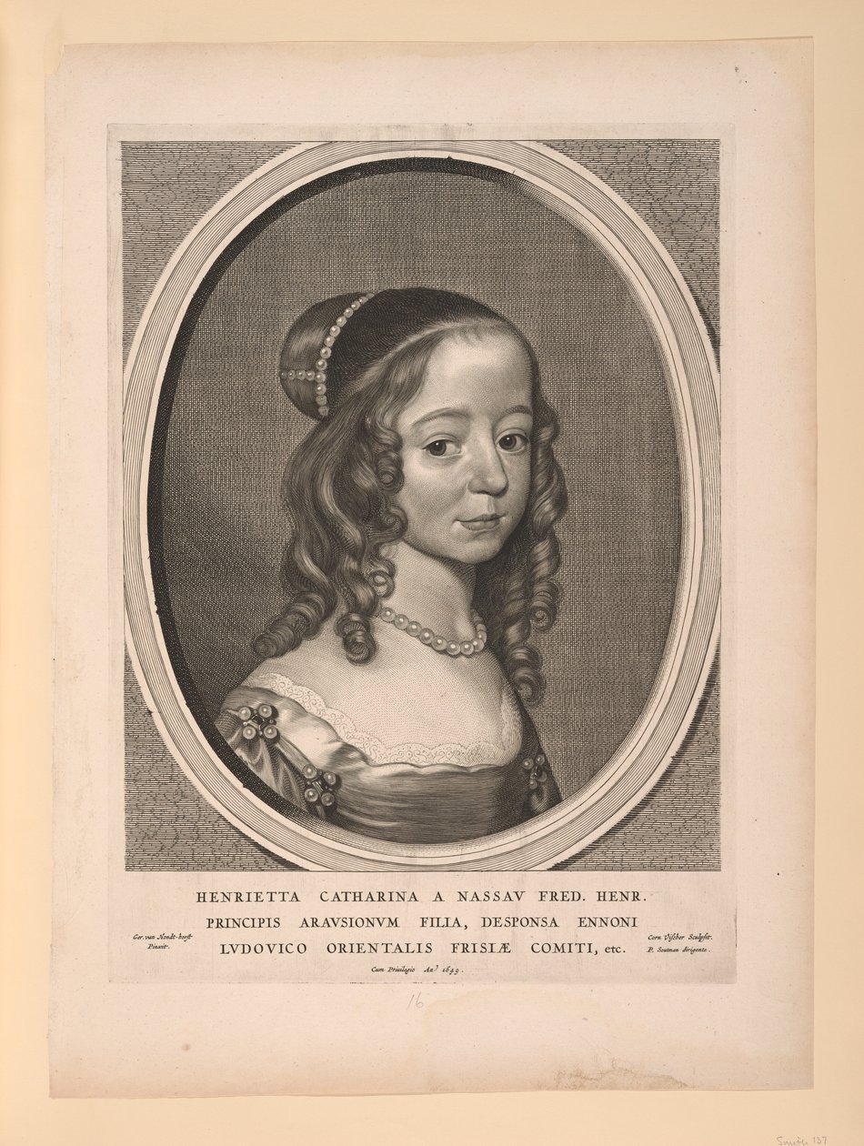 Henrietta Catharina, prinsessa av Oranien Nassau, ur Nio porträtt av Cornelis Visscher