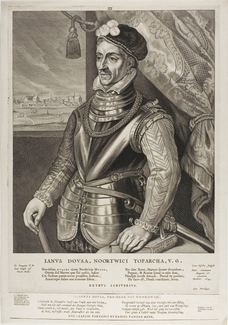 Jan van der Does, tallrik 3 från Quatuor Personae av Cornelis Visscher