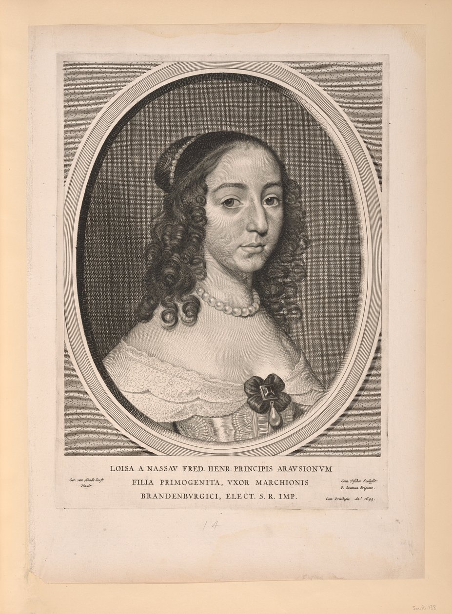 Louise Henrietta, prinsessa av Oranien Nassau, ur Nio porträtt av Cornelis Visscher