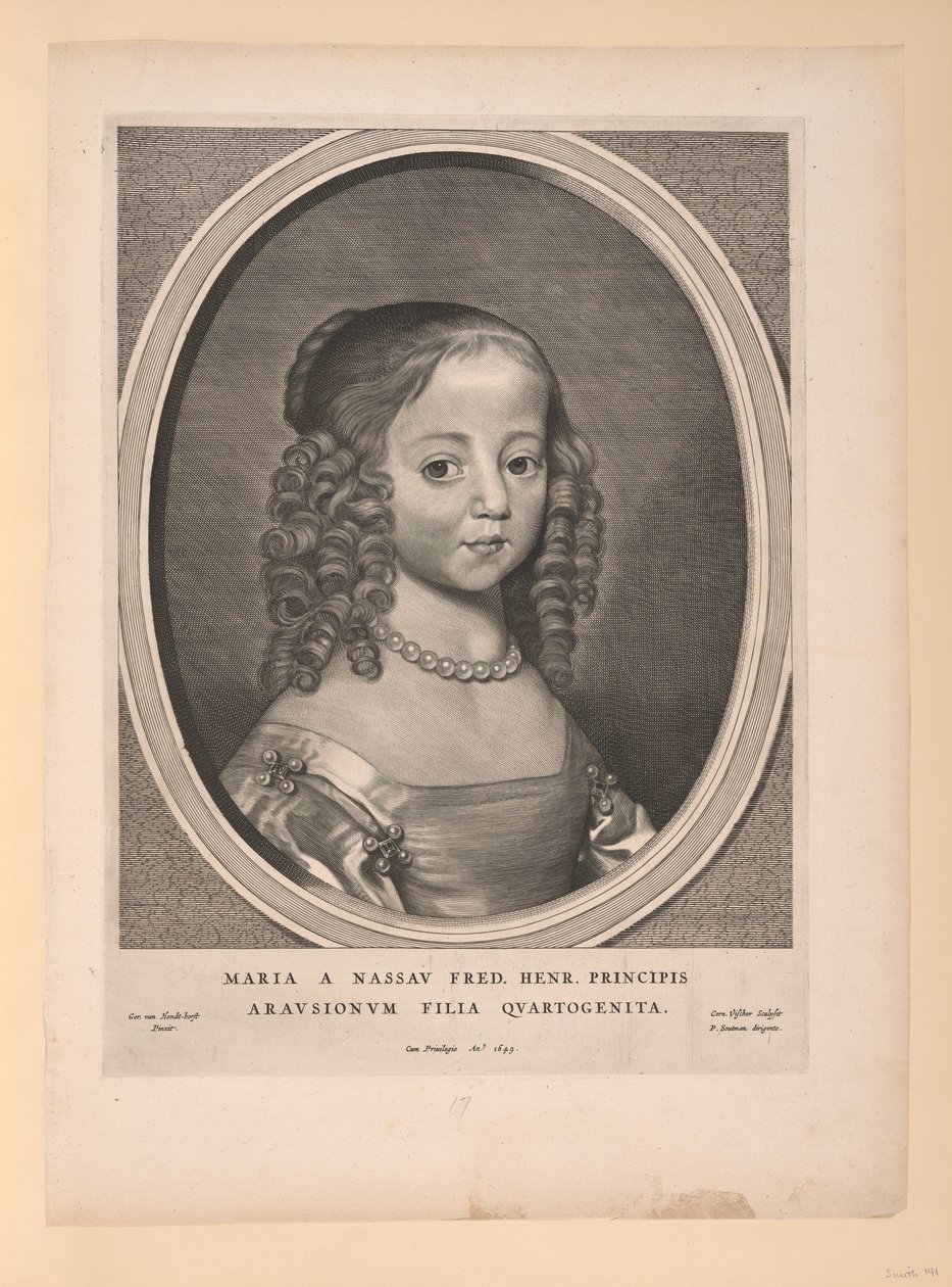 Mary, prinsessa av Oranien Nassau, ur Nio porträtt av Cornelis Visscher