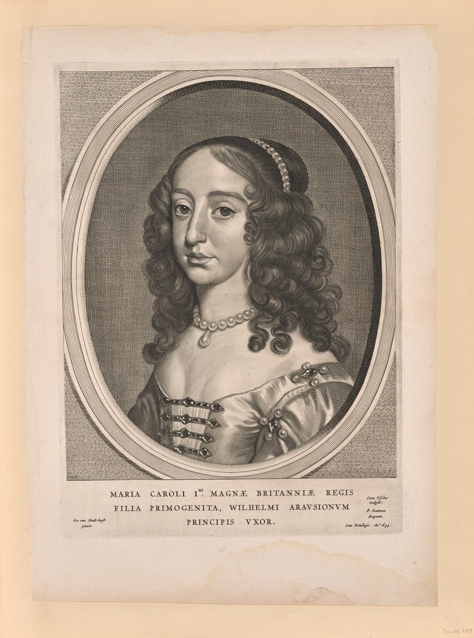 Maria Stuart, hustru till Vilhelm II, från Nio porträtt av Cornelis Visscher