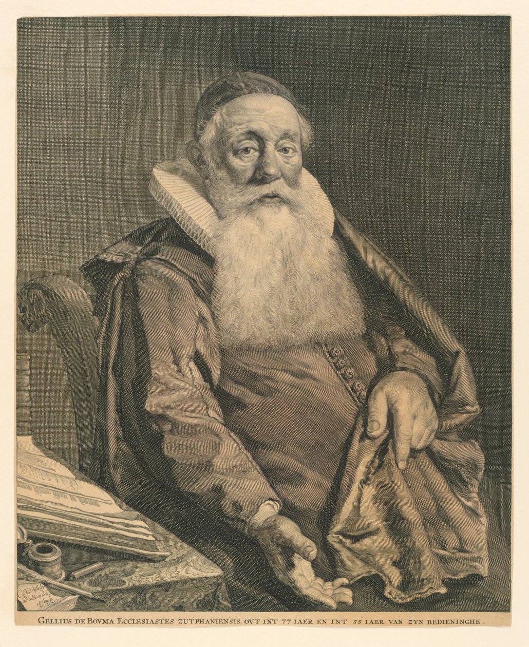 Porträtt av Gellius de Bouma av Cornelis Visscher