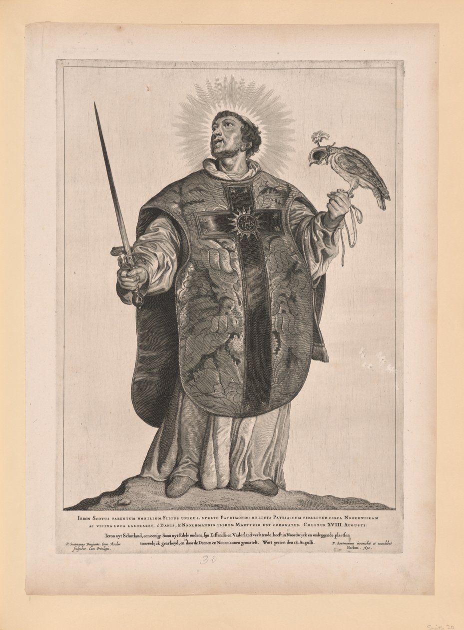 Sankt Adalbert av Egmond, från Helgon i norra och södra Nederländerna av Cornelis Visscher