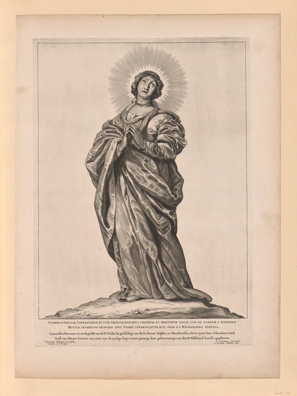 Saint Cunera, från Helgon i norra och södra Nederländerna av Cornelis Visscher