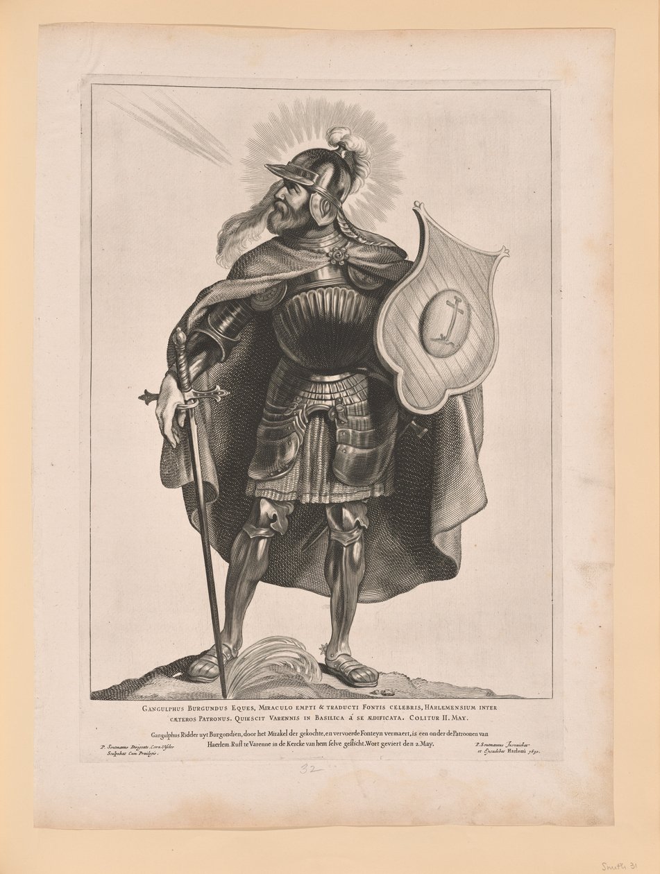 Saint Gangulphus, från Helgon i norra och södra Nederländerna av Cornelis Visscher