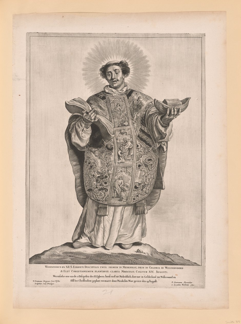 Saint Lebuin, från Helgon i norra och södra Nederländerna av Cornelis Visscher