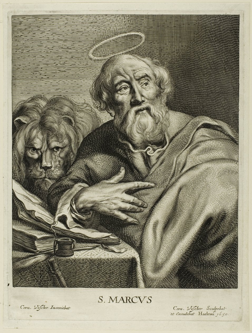 Sankt Markus, från De fyra evangelisterna av Cornelis Visscher