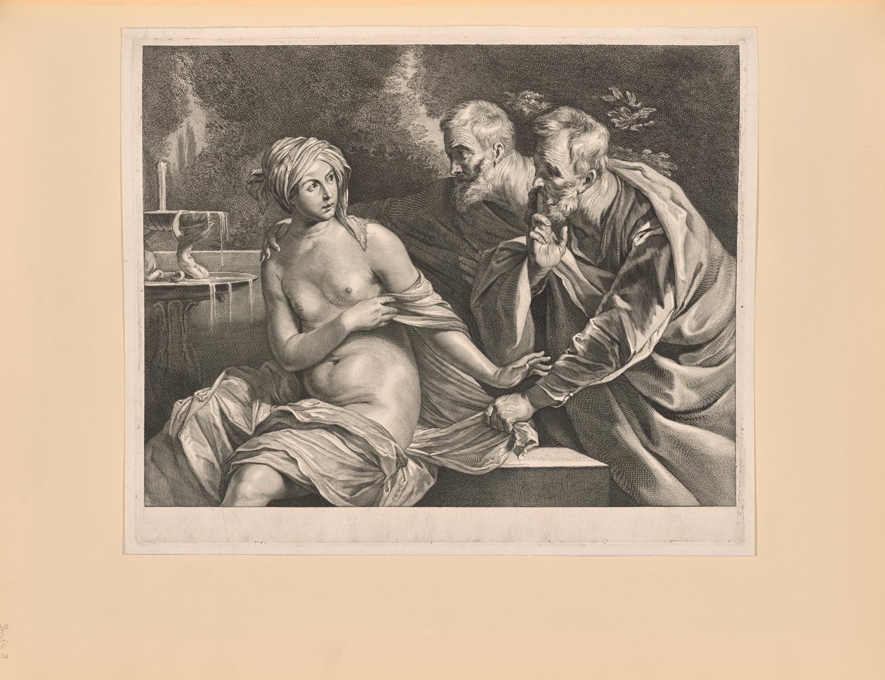 Susanna och de äldre, från kabinett Reynst av Cornelis Visscher