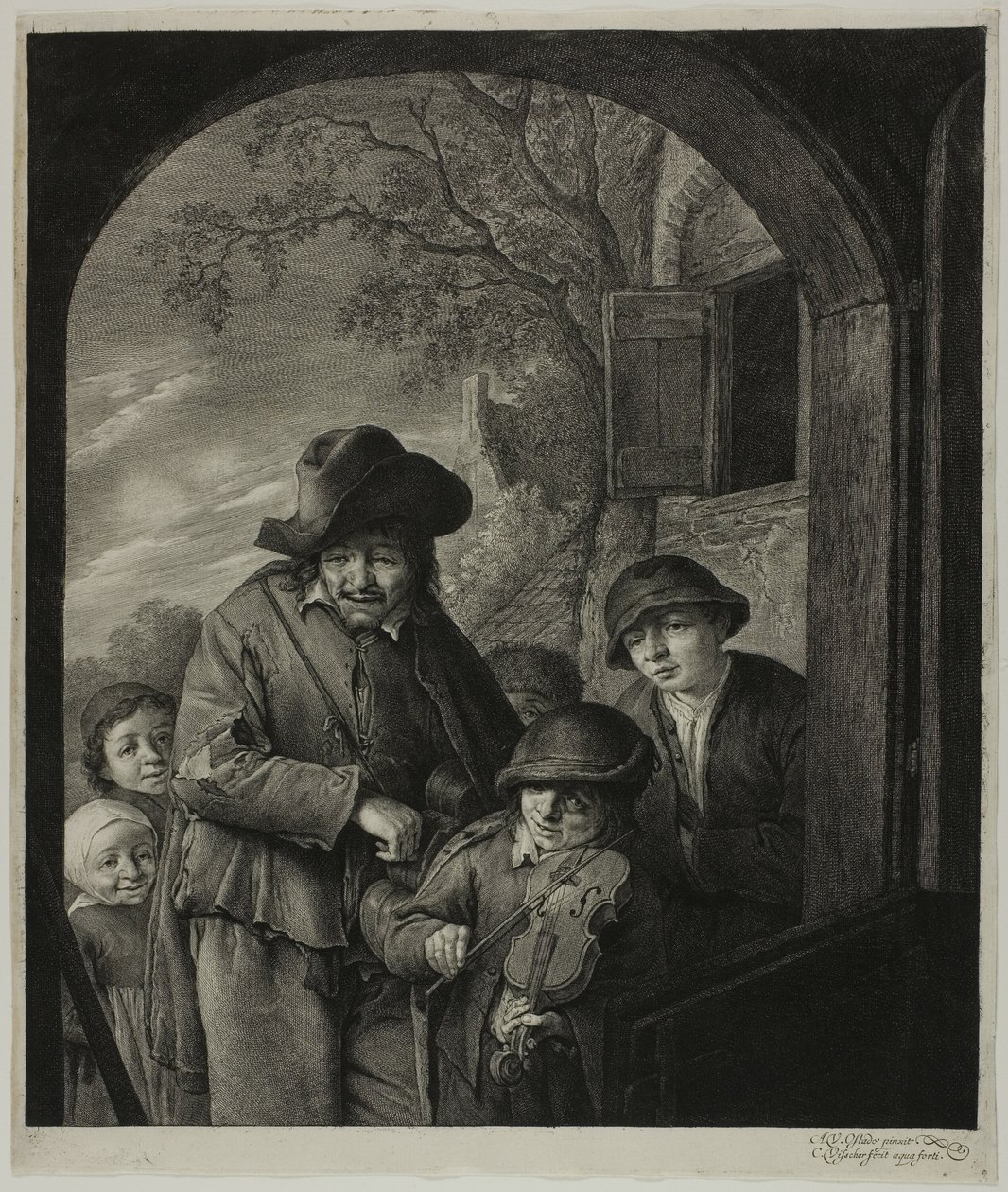 Hurdy-Gurdy-spelaren av Cornelis Visscher
