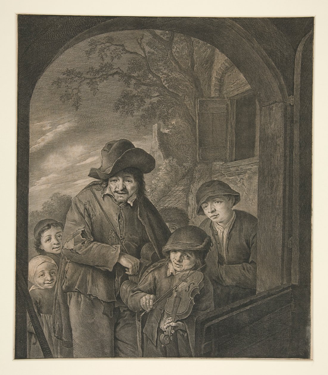 Untitled (Musicians at an Inn Door) av Cornelis Visscher