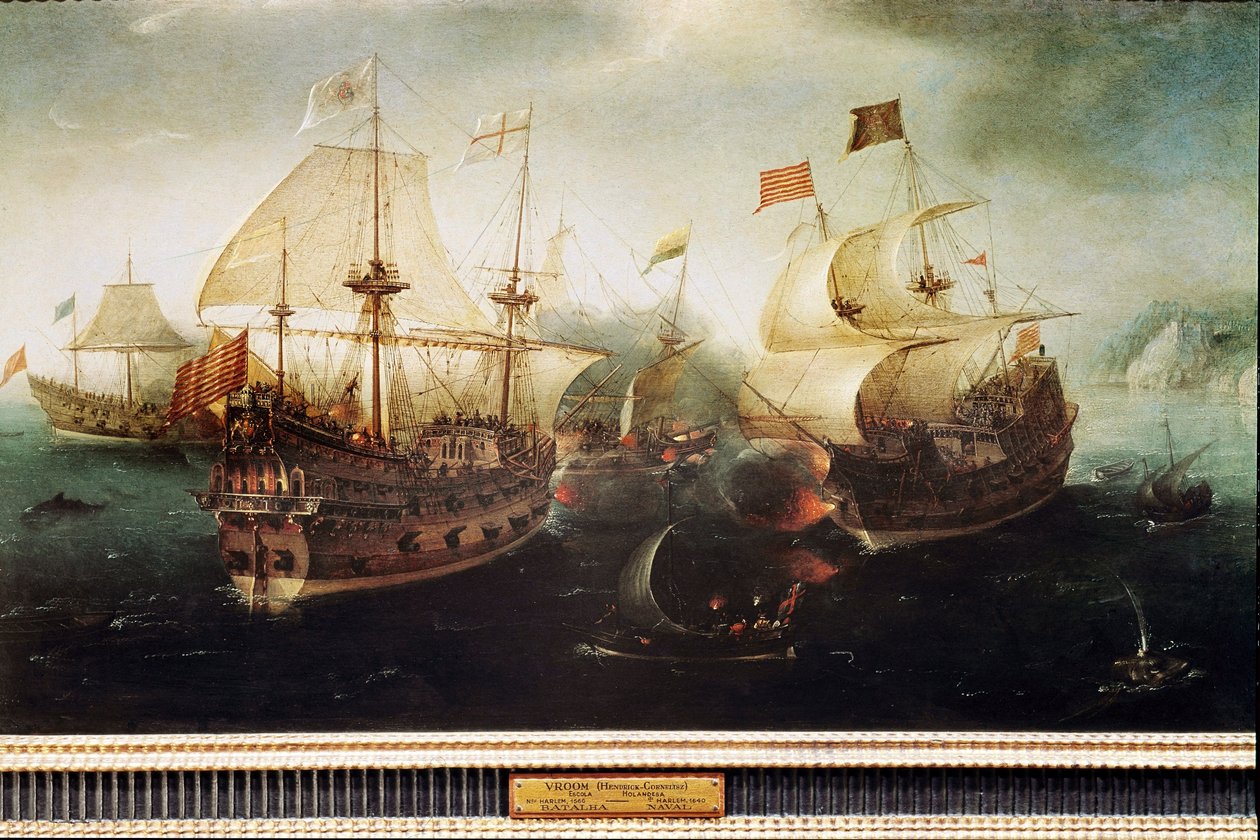 Scen för sjöstrid (målning av Hendrick Cornelisz. Vroom