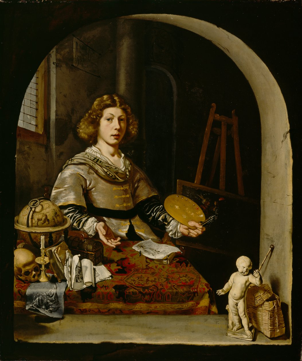 Konstnären i sin ateljé, ca 1665-70 av Cornelis attr. to Bisschop