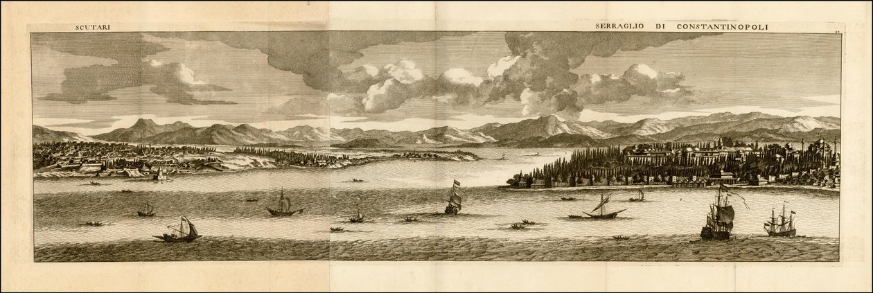 1698 illustration - Shkodra - Konstantinopel Seraglio av Cornelis de Bruijn