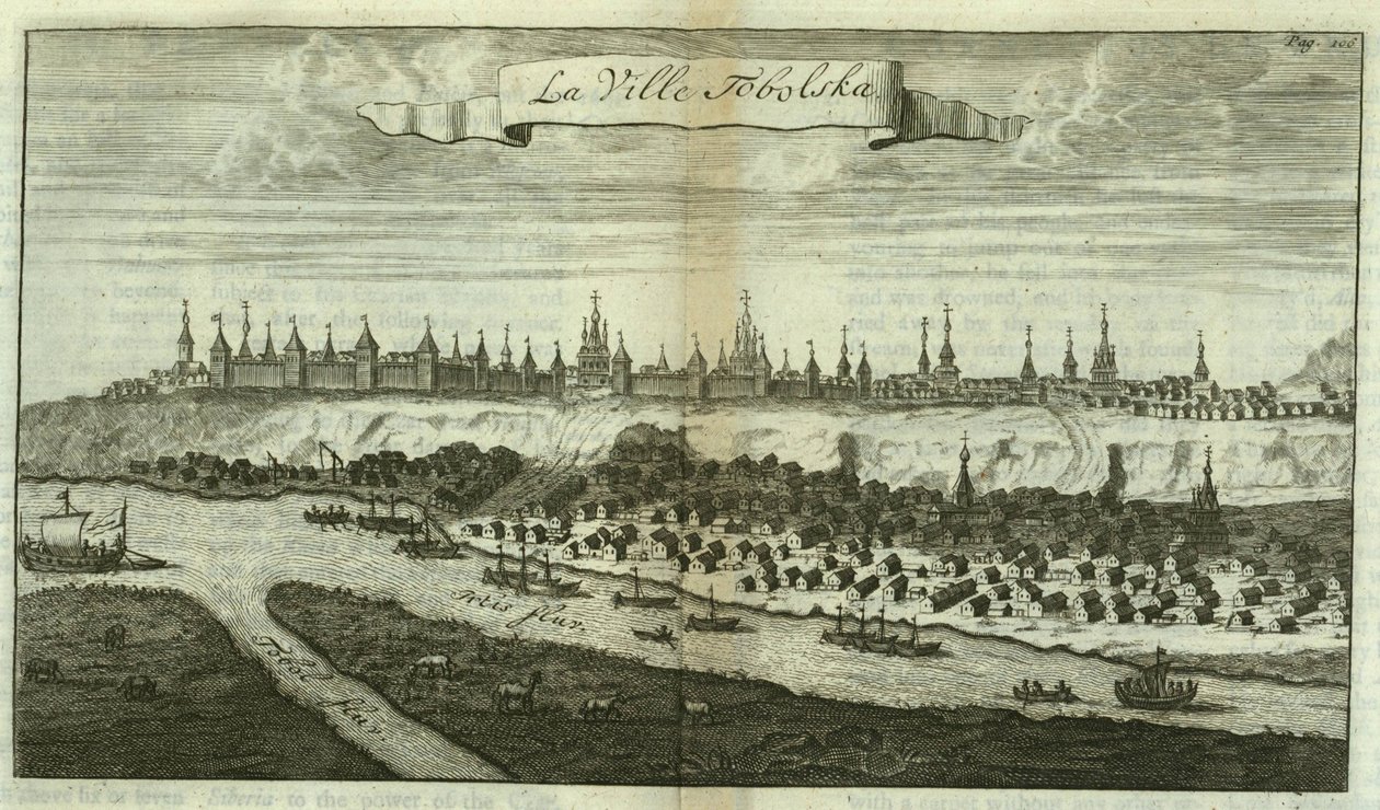 Tobolsk Från: Reser till Muscovy, 1711 av Cornelis de Bruijn
