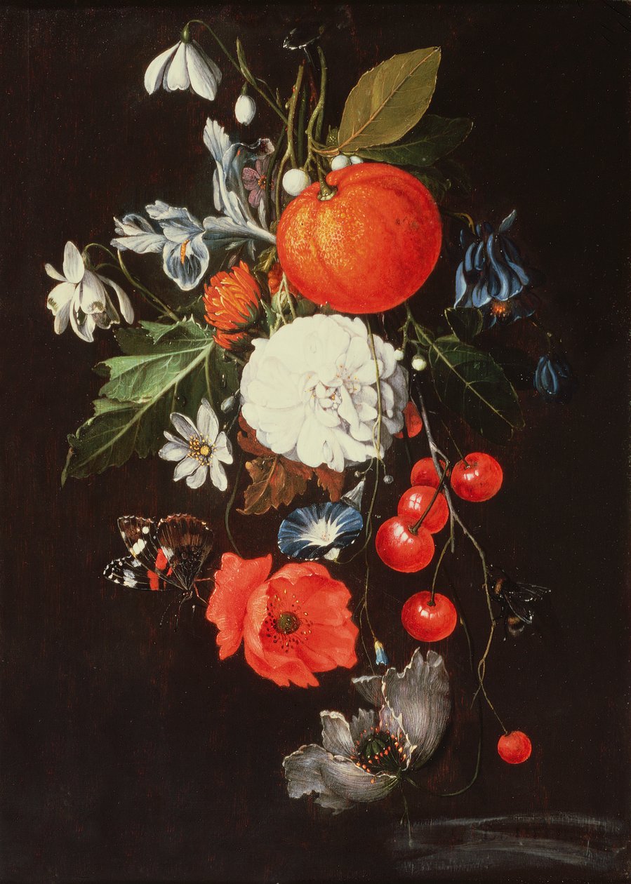 Stilleben med frukt och blommor av Cornelis de Heem