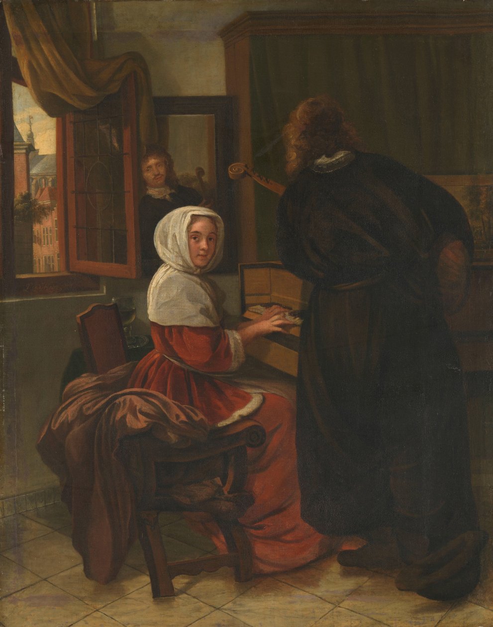 Par som gör musik av Cornelis de Man (manner of)