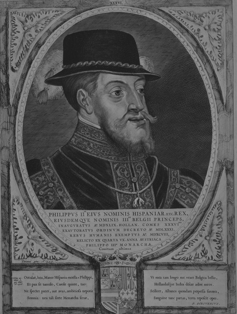 Filip II, kung av Spanien, från serien Grevar och grevinnor av Holland, Zeeland och W..., 1650. av Cornelis de Visscher