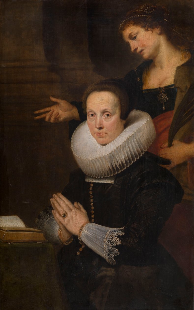 Barbara Kegeleers och den heliga Barbara av Cornelis de Vos