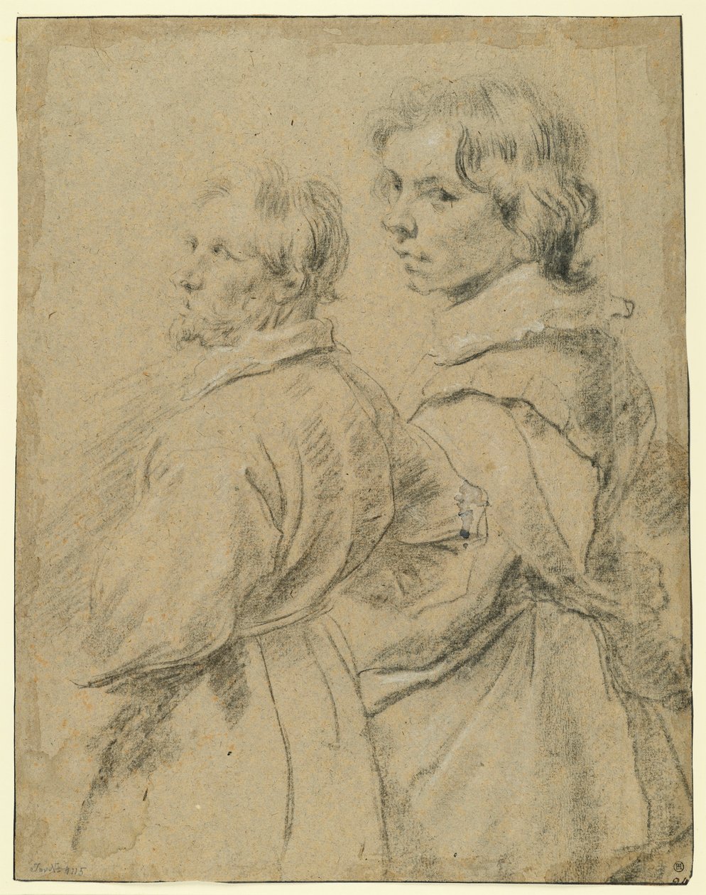Porträttstudie av en äldre och en yngre man av Cornelis de Vos