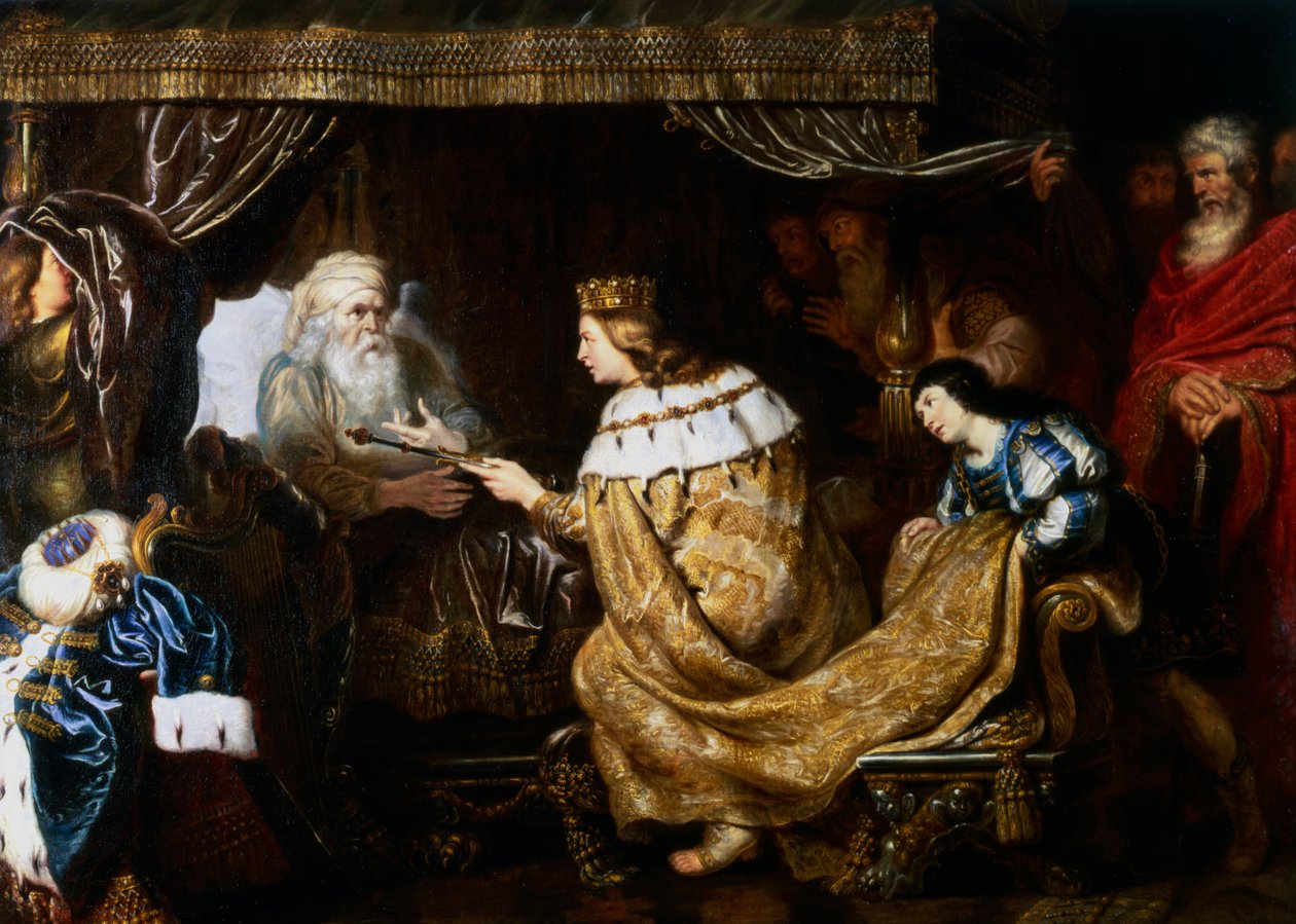 David presenterar spiran för Salomo, tidigt 1600-tal av Cornelis de Vos