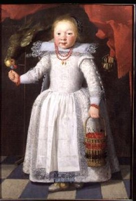 Liten flicka med en papegoja av Cornelis de Vos