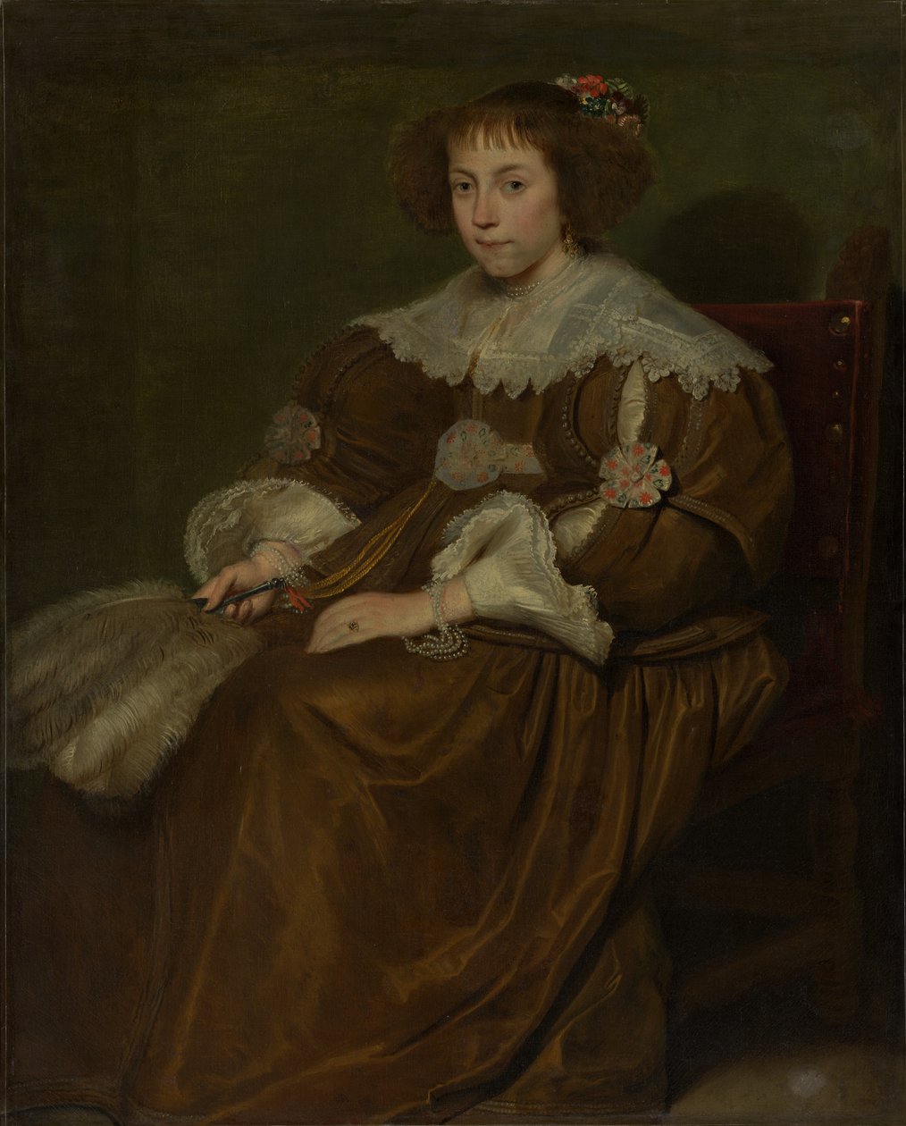 Porträtt av en ung kvinna. av Cornelis de Vos