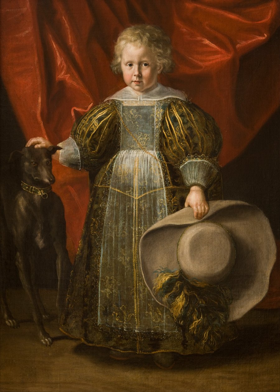 Porträtt av en pojke med en hund, ca 1620 (olja på duk) av Cornelis de Vos