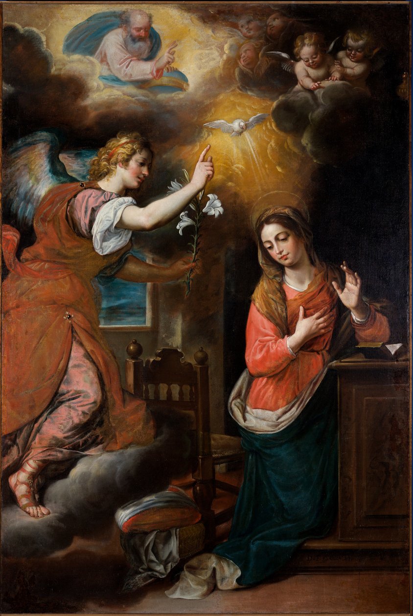 Bebådelse, efter 1600 (olja på duk) av Cornelis de Wael
