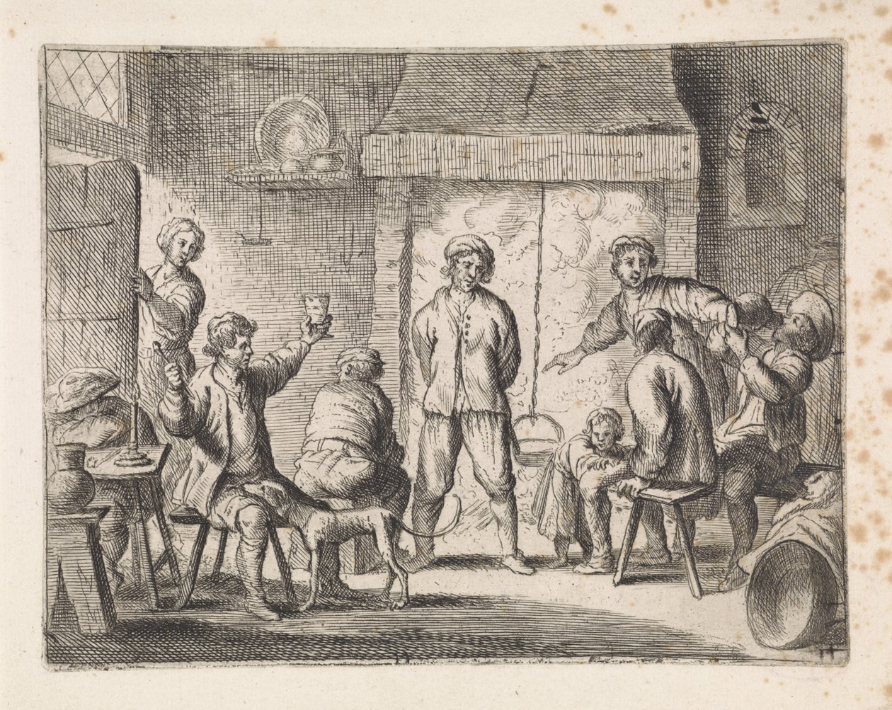Bönder på ett värdshus Genrescener (serietitel) av Cornelis de Wael