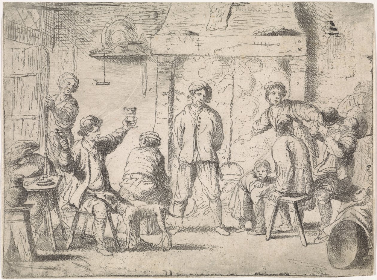 Bönder på ett värdshus Genrescener (serietitel) av Cornelis de Wael