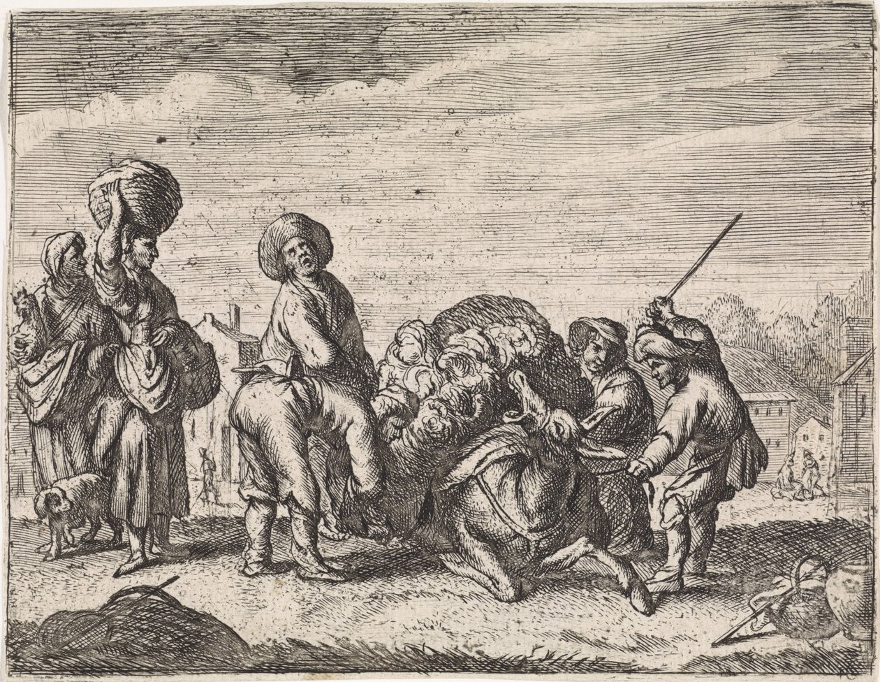 Den gråtande åsnan Genrescener (serietitel) av Cornelis de Wael
