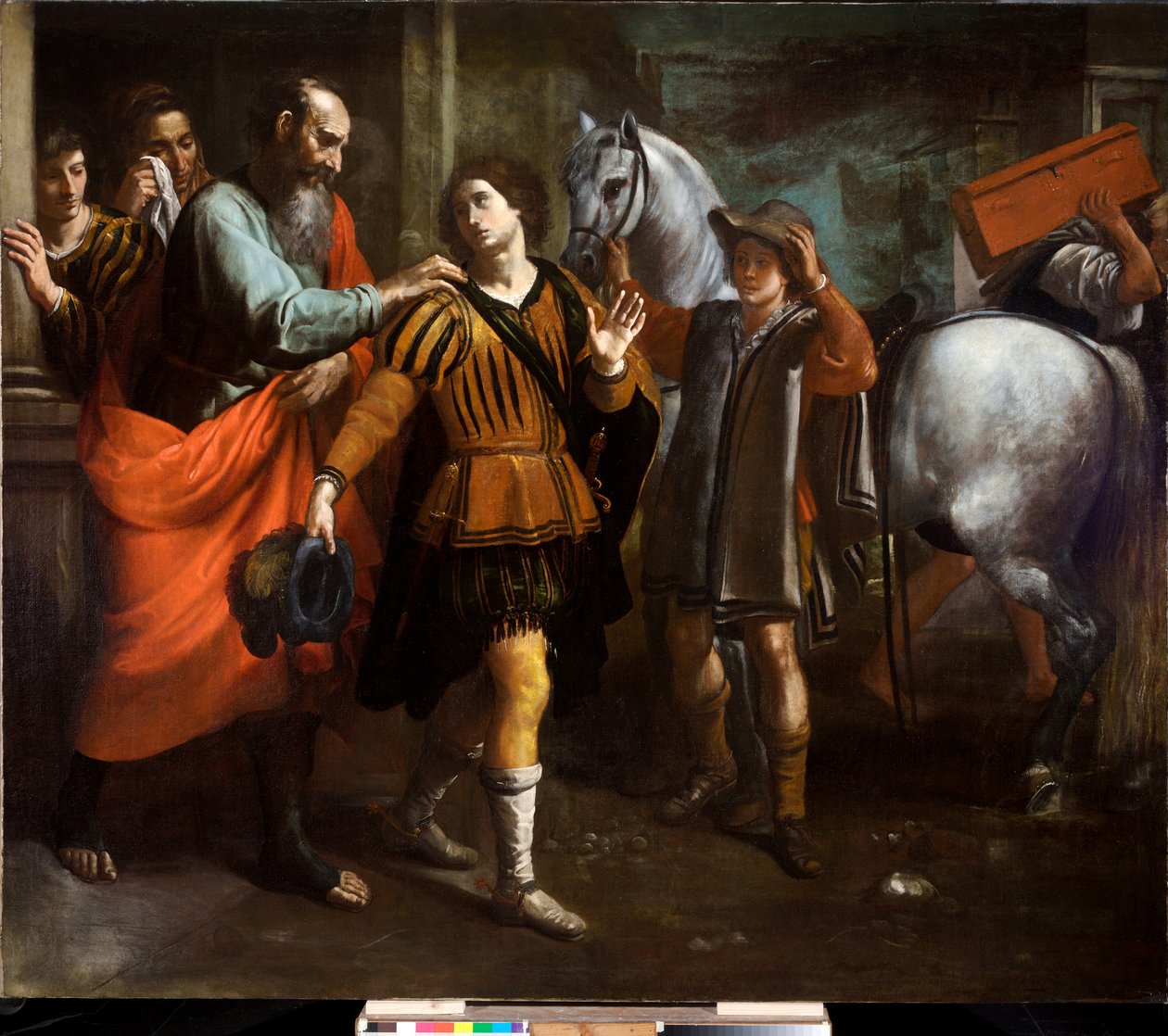 Den förlorade sonens avgång, ca 1650 (olja på duk) av Cornelis de Wael