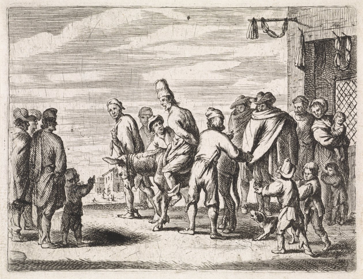 Man bunden till en åsna Genrescener (serietitel) av Cornelis de Wael