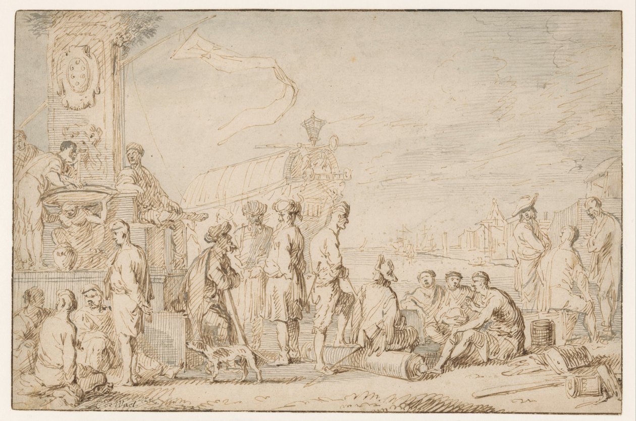 Östra hamnen av Cornelis de Wael