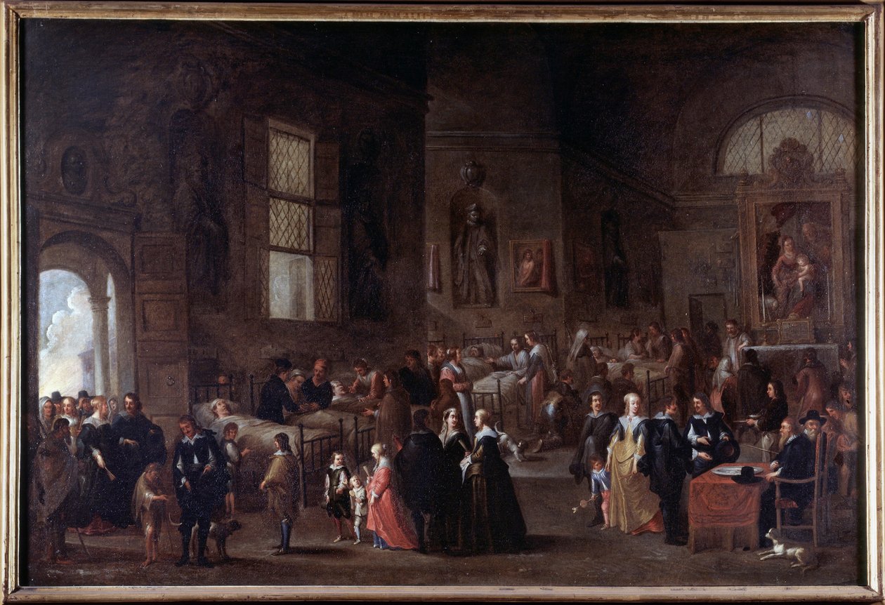 Barmhärtighetsverk: att besöka de sjuka av Cornelis de Wael
