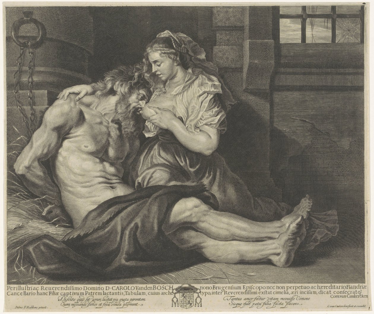 Cimon in Pero (Caritas Romana) av Cornelis van Caukercken