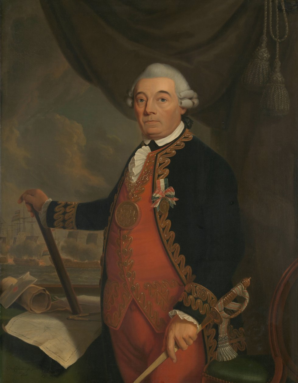 Porträtt av Johan Arnold Zoutman Johan Arnold Zoutman (1724-93), viceamiral av Cornelis van Cuylenburgh (II)
