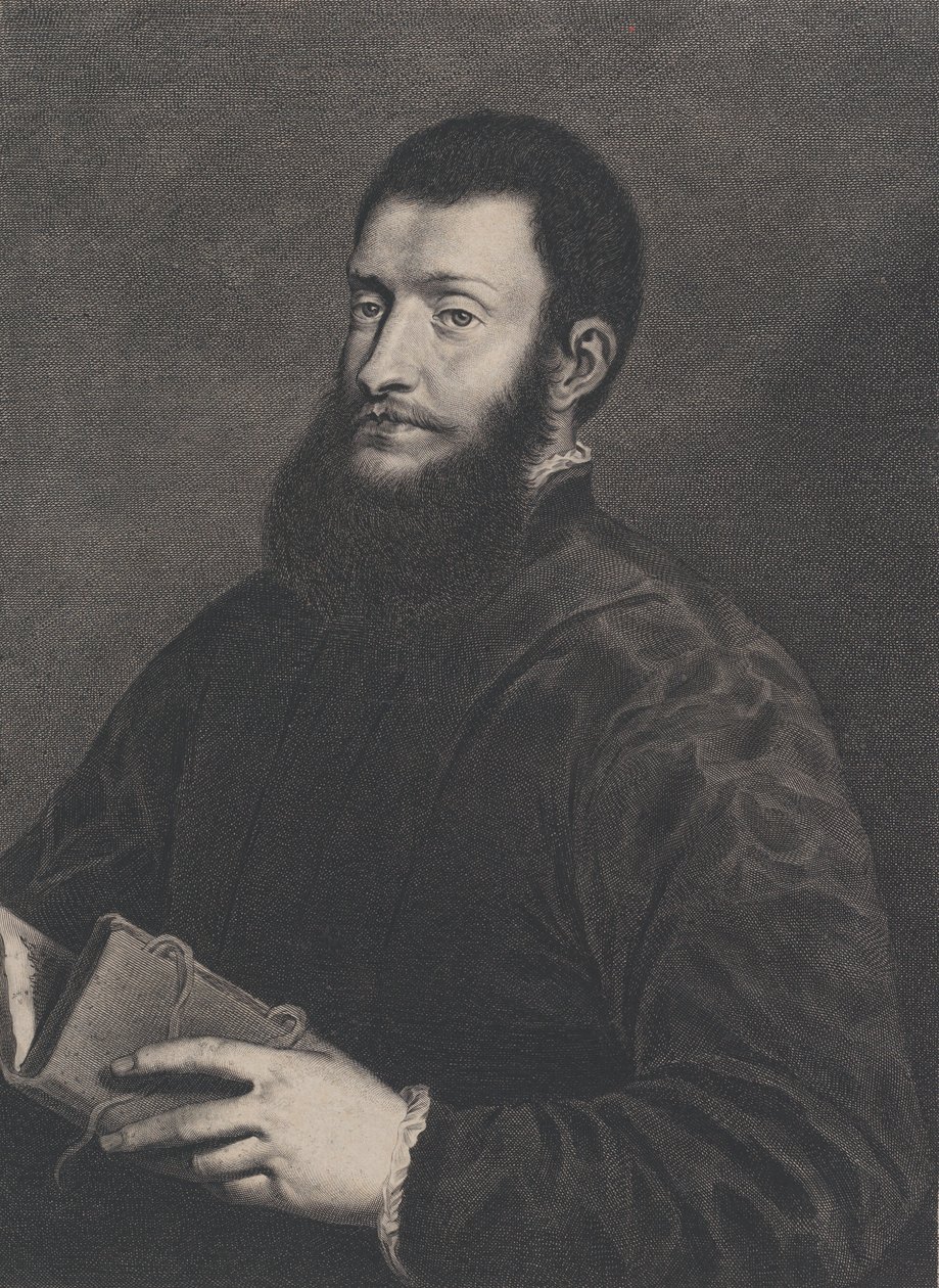 Porträtt av Pietro Aretino, ca. 1655-1660. av Cornelis van Dalen II