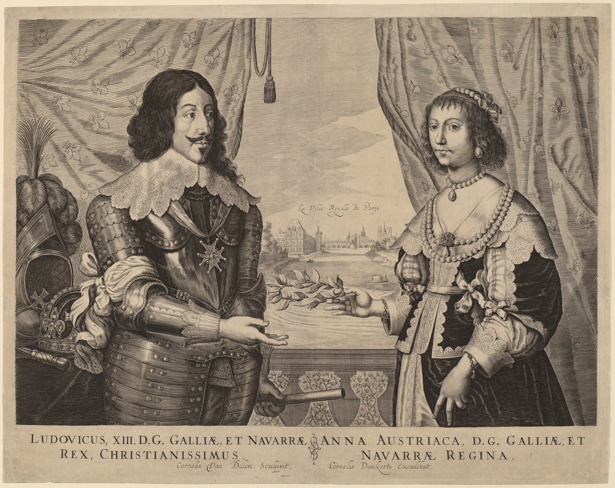 Kung Ludvig XIII av Frankrike och Anne av Österrike av Cornelis van Dalen I