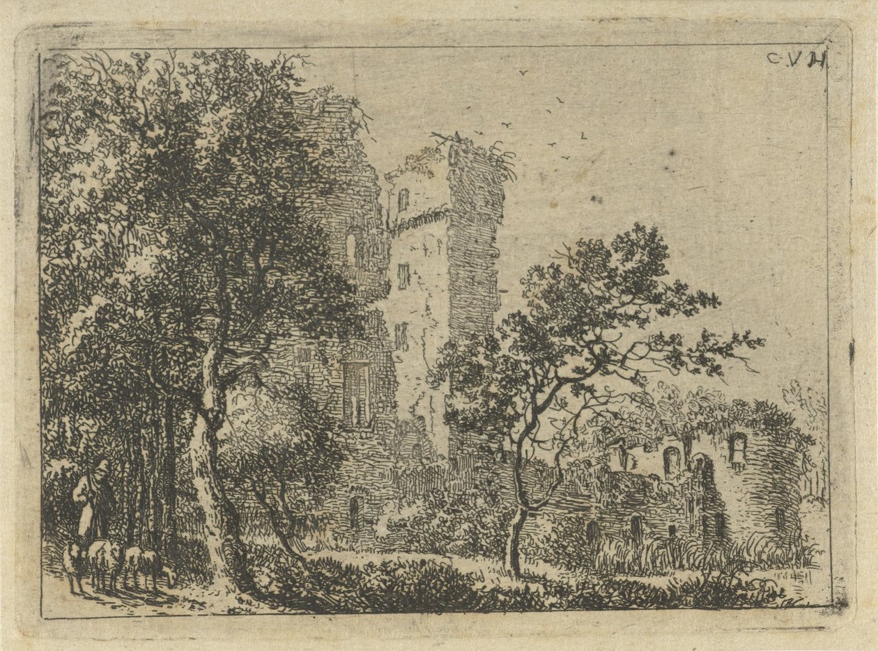 Ruinerna av Duurstede slott av Cornelis van Hardenbergh