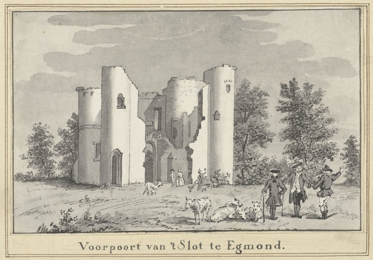 Ruinerna av slottet i Egmond av Cornelis van Noorde (attributed to)